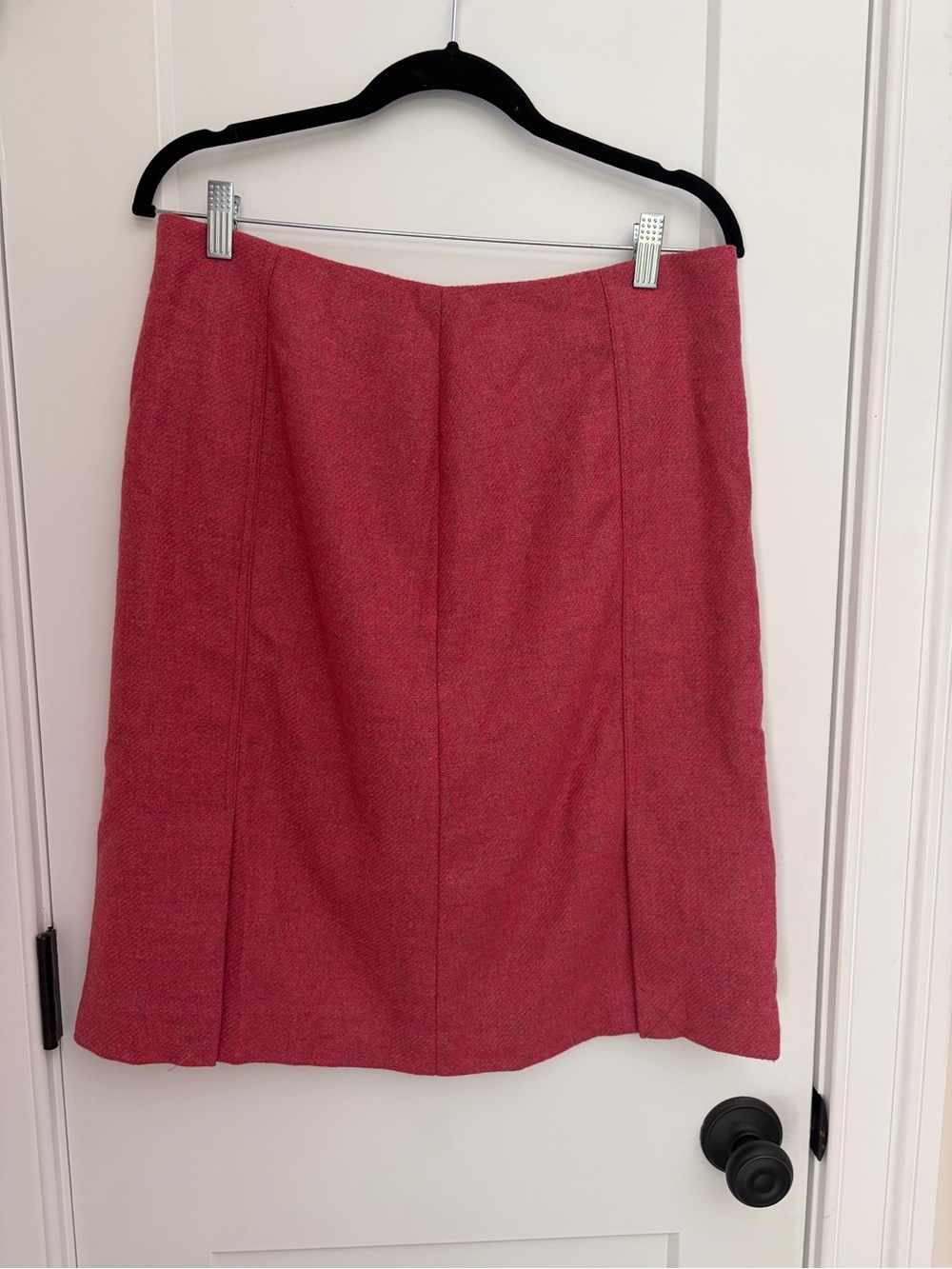 Tommy Hilfiger Raspberry Wool, Fully Lined Pink Pencil Skirt